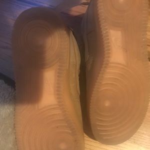 Nike Air Force 1 high tops tan suede